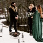 Virginie lors de la cérémonie laïque.