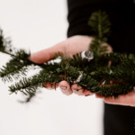 Les alliances sur un lit de branches de sapin.