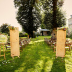 Vue d'ensemble de la cérémonie avant l'arrivée des invités.